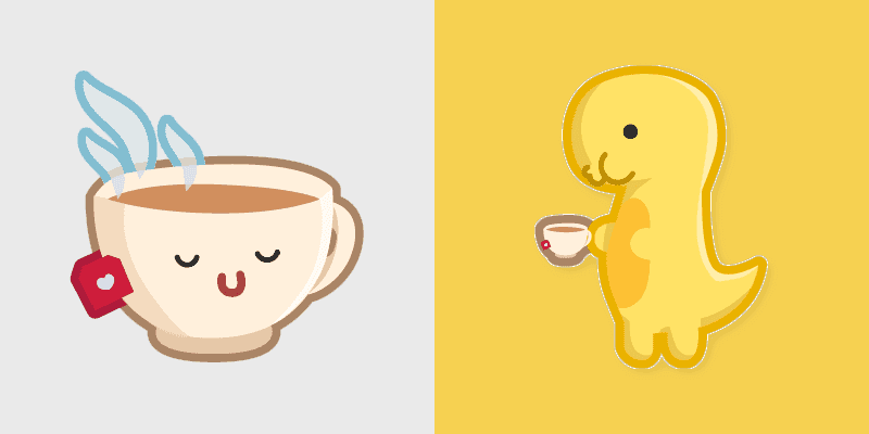 Cute Dinosaur Cup Cursor Pack