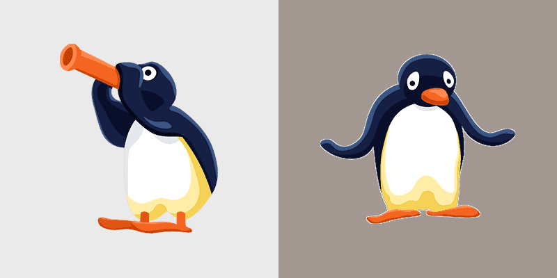 Terrified Pingu Cute Mouse Cursor Pack