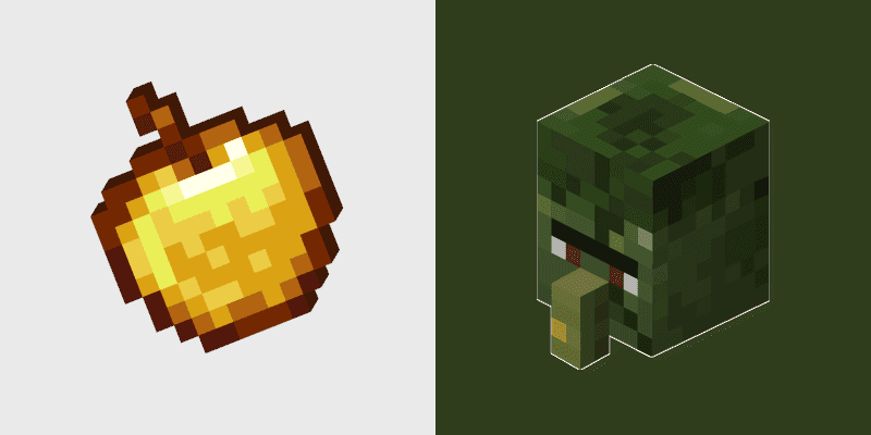 Golden Apple & Zombie Villager Cursor Pack