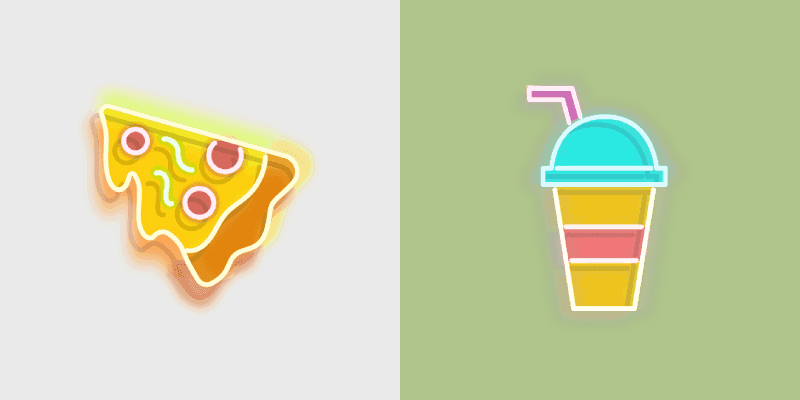 Neon Cursor Pack - Pizza & Drink Delight