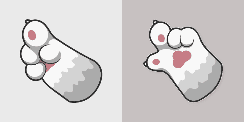 Cute Cursor Pack: White Cat Paws