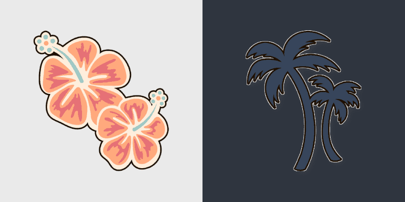 Tropical Cursor Pack with Hibiscus and Palms