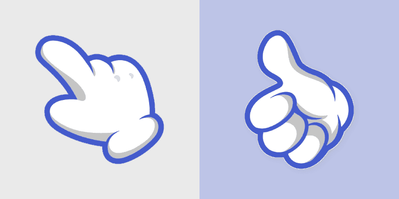 White Cartoon Hand Cursor Pack