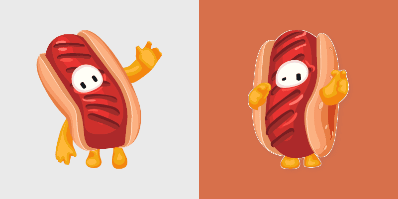 Cute Fall Guys Hot Dog Cursor Pack