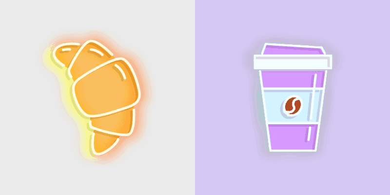 Custom Neon Croissant Cursor Pack