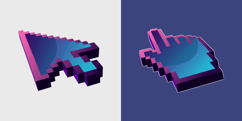 Modern Dark Blue Abstract Cursor Pack