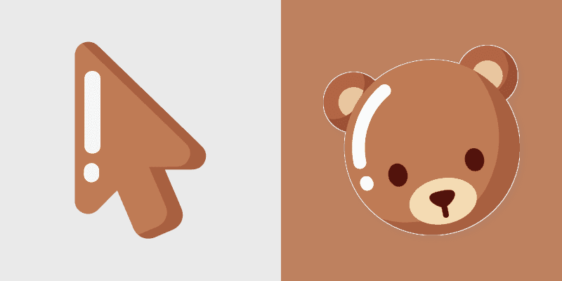 Cute Brown Bear Cursor Pack