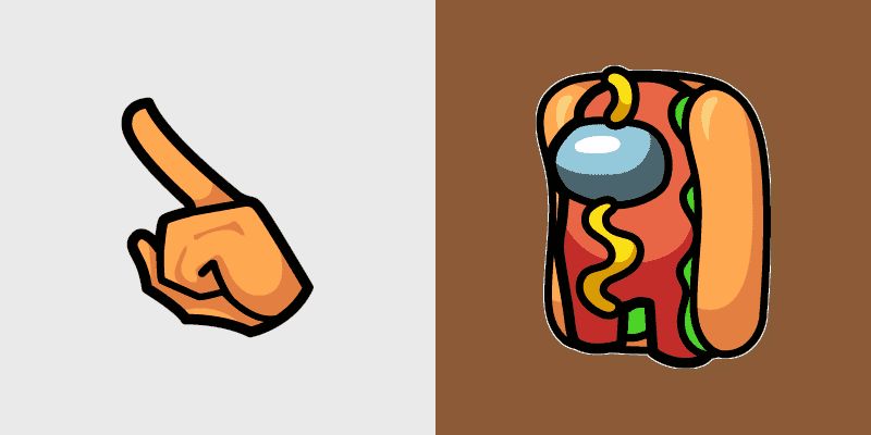 Custom Among Us Hot Dog Cursor Pack