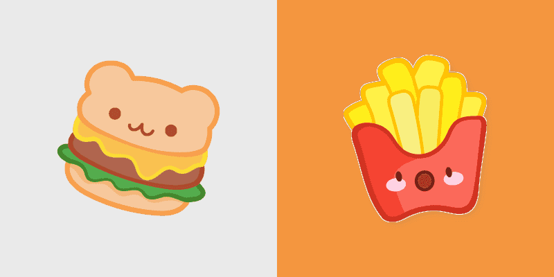 Custom Cute Hamburger & Fries Cursor Pack