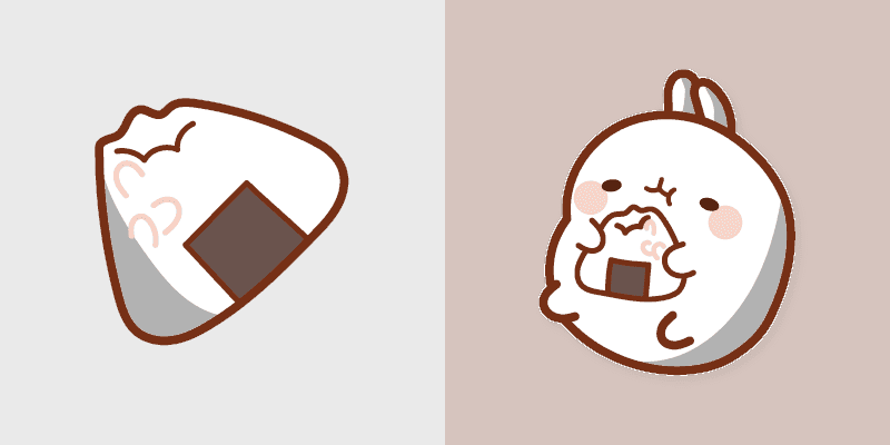 Custom Cute Cursor Pack: Molang and Onigiri