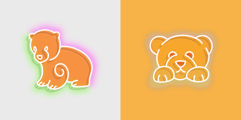 Custom Cursor Pack - Neon Bears