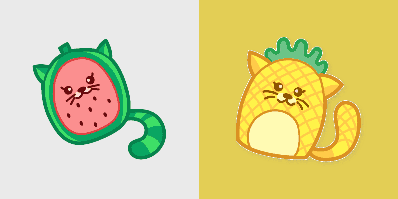 Adorable Fruit-Feasting Kitty Cursor Pack
