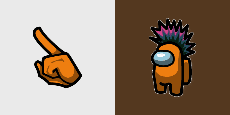 Custom Cursor Pack: Among Us Mohawk Character