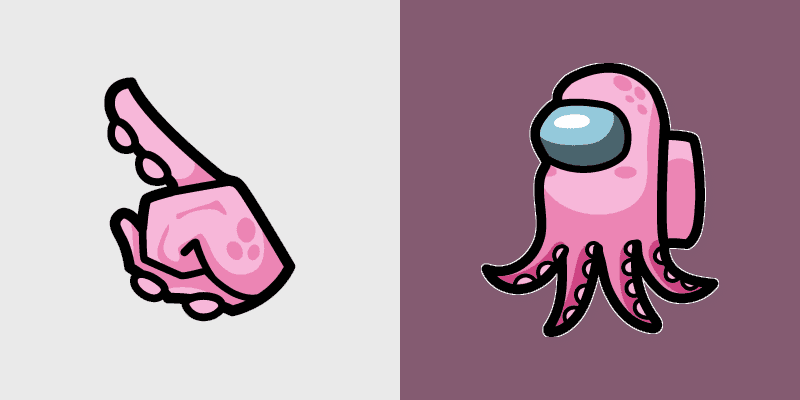 Cute Cursor - Among Us Pink Octopus