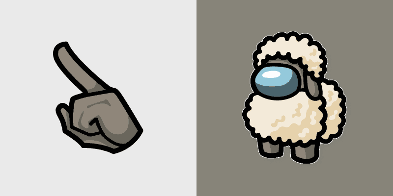 Custom Cute Sheep Among Us Mouse Cursor Pack