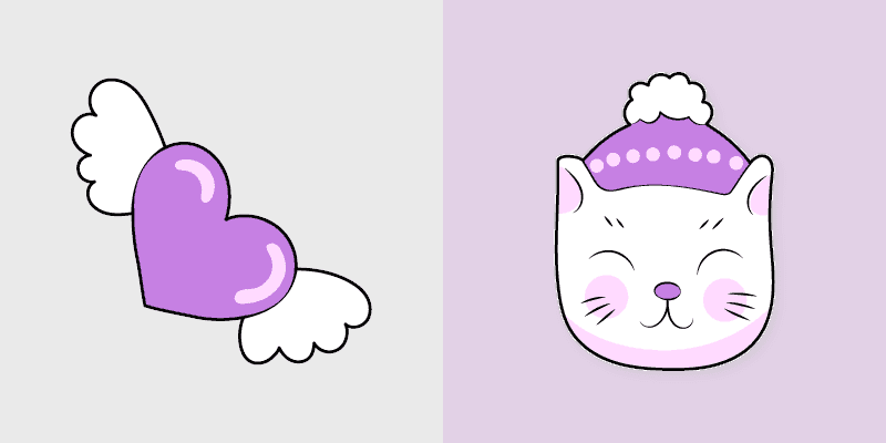 Purple Heart Cat Custom Cursor Pack