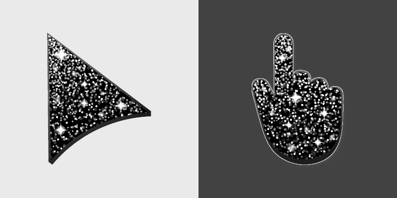 Shining Black Glitter Cursor Pack