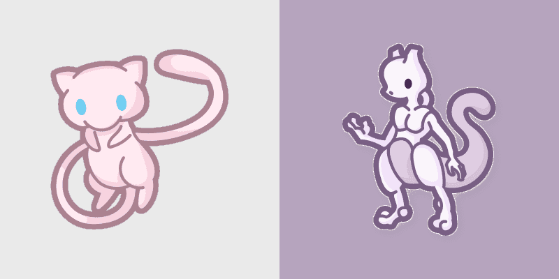 Cute Mew & Mewtwo Custom Cursor Pack