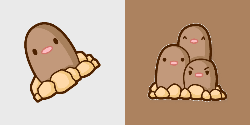 Cute Cursor Pack: Pokemon Diglett & Dugtrio