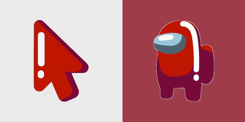 Cute Cursor Pack - Minimal Among Us Red Character