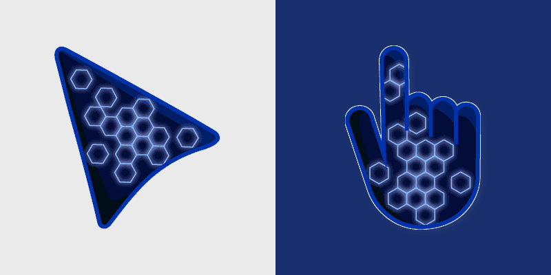 Custom Cursor - Neon Blue on Dark Blue