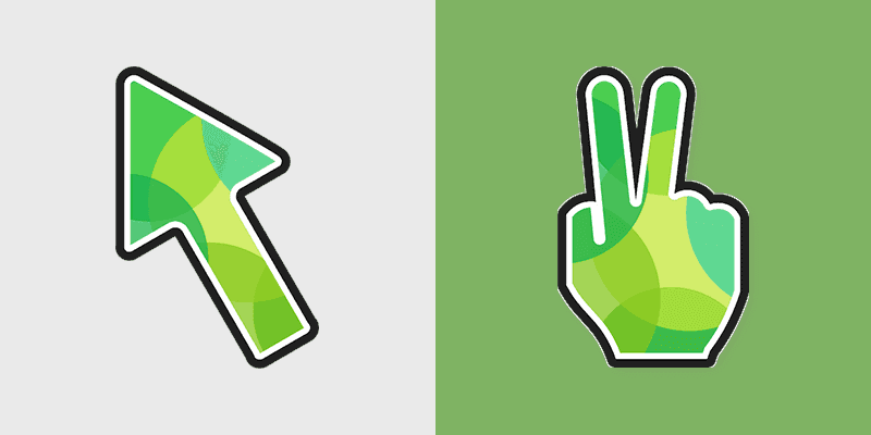 Cute Cursor Pack - Green Victory Theme