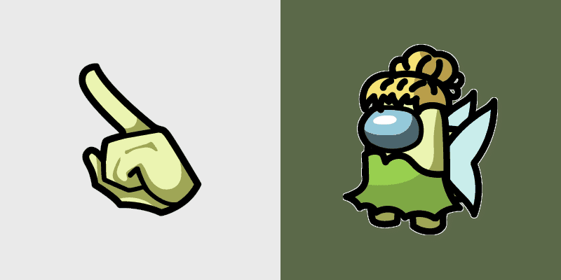 Among Us Cute Tinker Bell Green Custom Cursor Pack