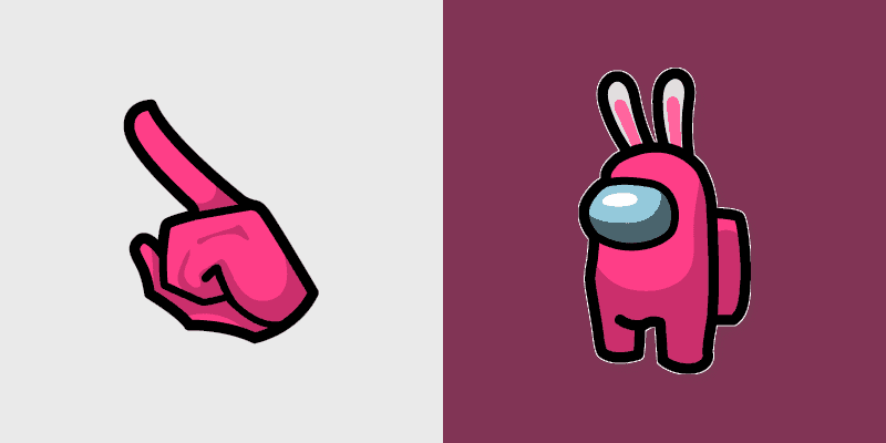Cute Cursor - Pink Rabbit Among Us Character