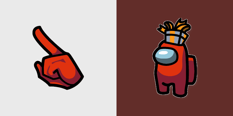 Custom Cursor Pack - Among Us Red Character with Festive Hat
