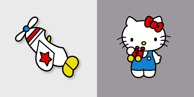 Custom Cute Cursor Pack - Hello Kitty & Airplane