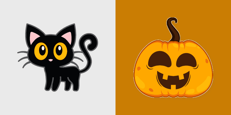 Cute Cursor Pack: Black Cat & Jack o' Lantern