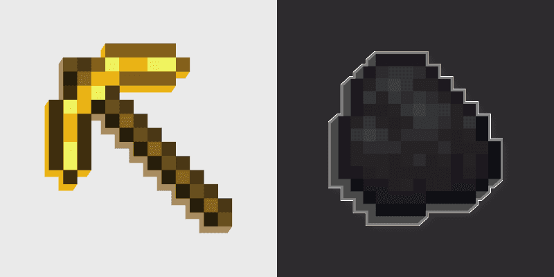 Cute Cursor Minecraft Pickaxe & Coal