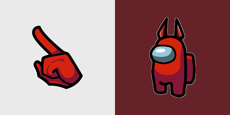 Among Us Cute Red Devil Horns Cursor Pack