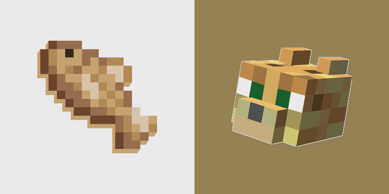 Cute Cursor - Minecraft Ocelot & Raw Cod