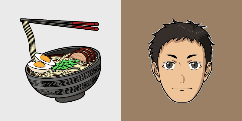 Haikyuu! Cute Cursor Pack: Daichi Sawamura and Shoyu Ramen