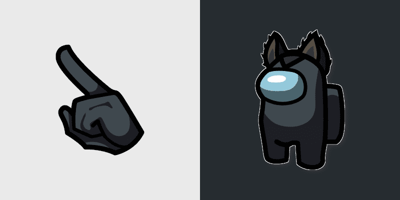 Cute Cursor Pack - Among Us Black Character with Wolf Ears