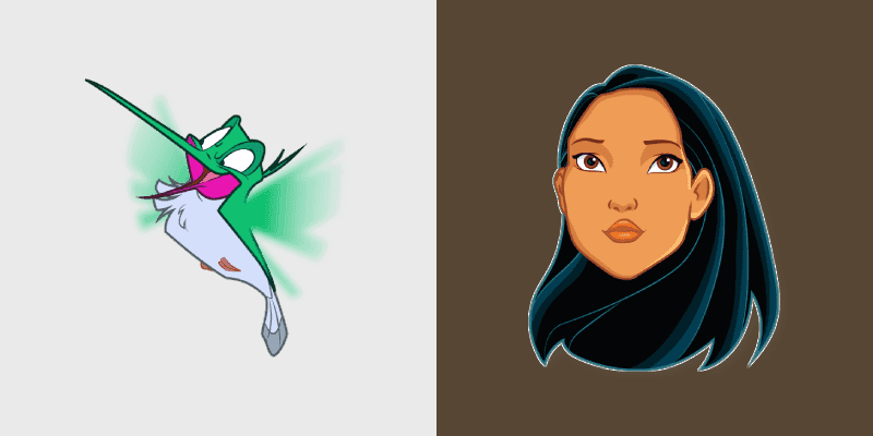 Pocahontas and Flit Cute Cursor Pack