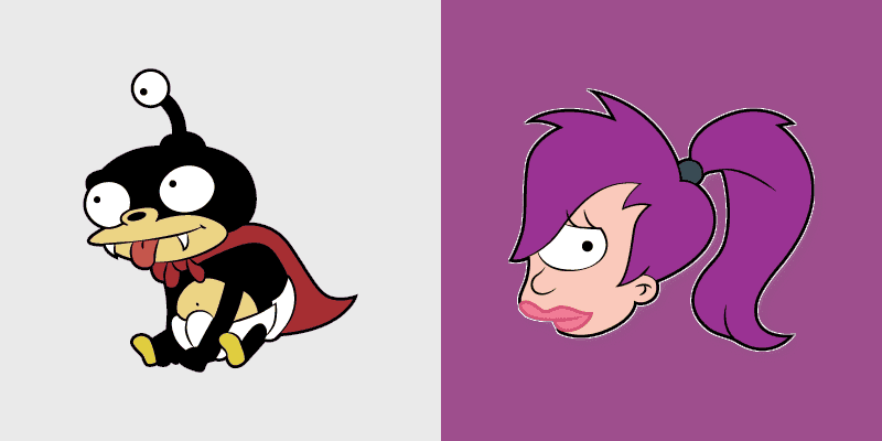 Custom Cursor Pack - Futurama Leela and Nibbler