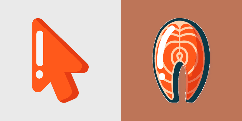 Cute Cursor with Salmon Steak Delight