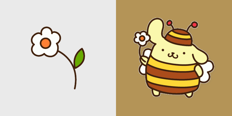 Cute Cursor with Pompompurin and Flower