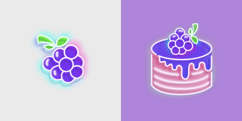 Custom Cursor Pack: Neon Blackberry and Cake
