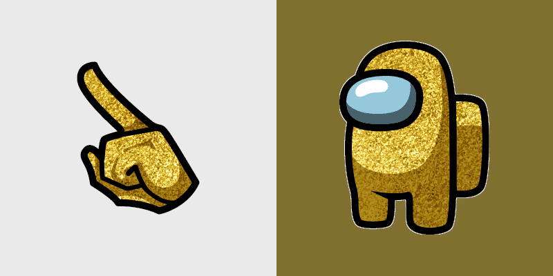 Cute Cursor Pack: Among Us Gold Glitter Design