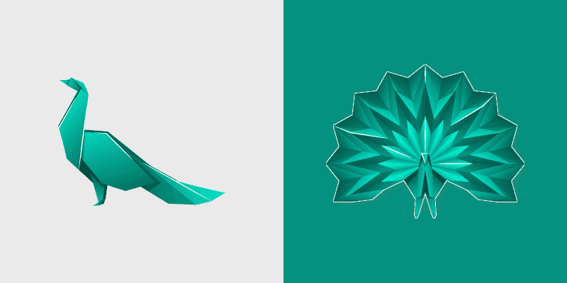 Custom Cursor - Origami Peacock Pack