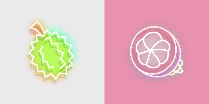 Neon Durian-Mangosteen Cursor Pack