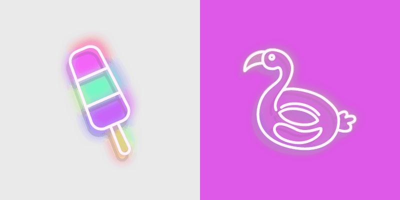 Custom Cursor Pack with Neon Flamingo Swim Ring and Frozen Juice