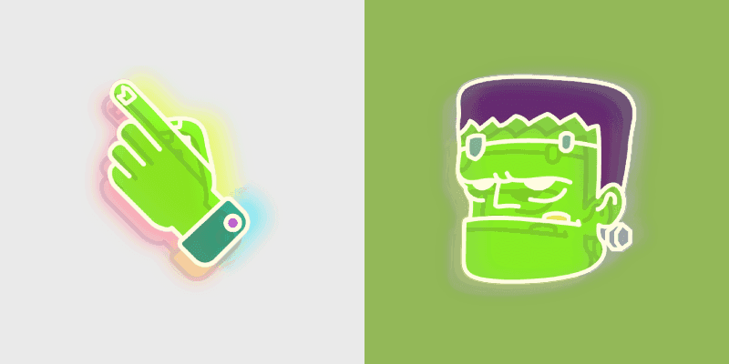 Neon Frankenstein Custom Cursor