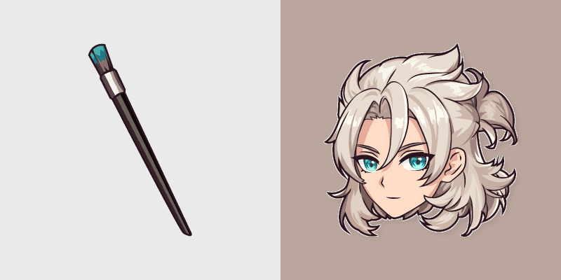 Genshin Impact Cute Albedo & Brush Custom Cursor Pack