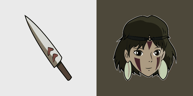 Cute Cursor Pack - Princess Mononoke San & Dagger