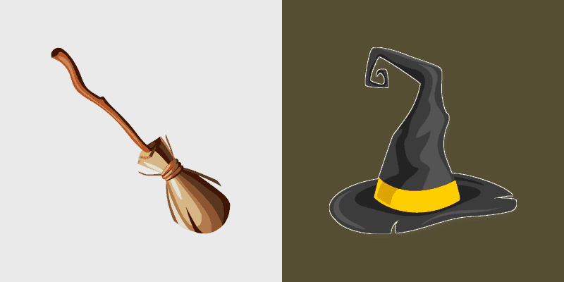 Witch Broom and Hat