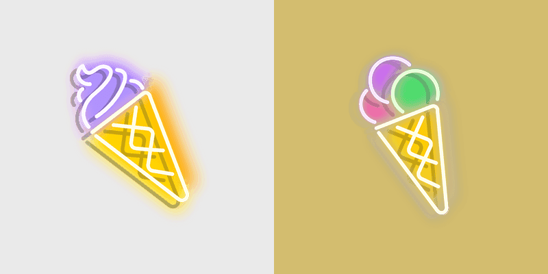 Custom Ice Cream Neon - Vibrant Mouse Cursor